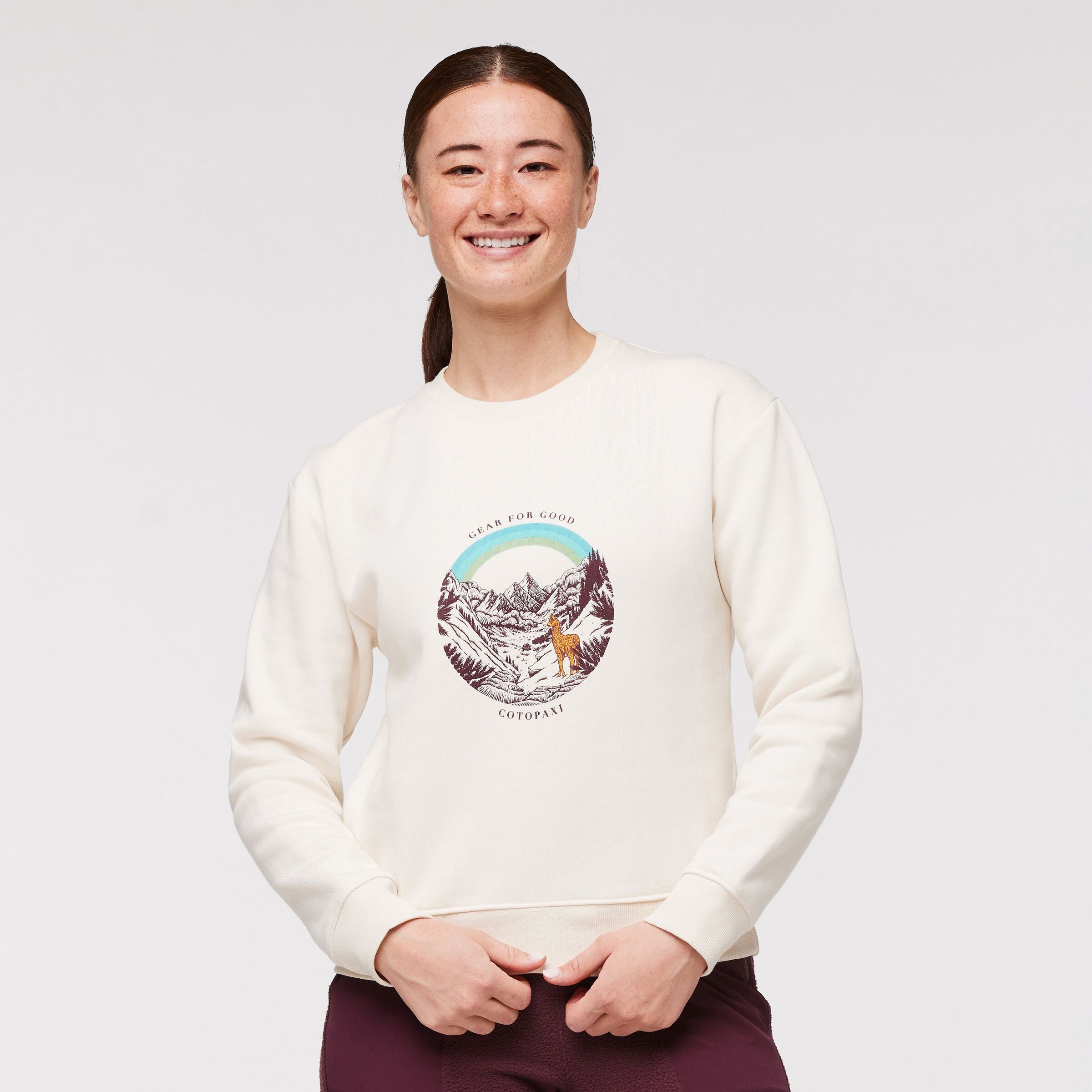 gear for good cotopaxi Cotopaxi Sweatshirt Traveling Llama Organic